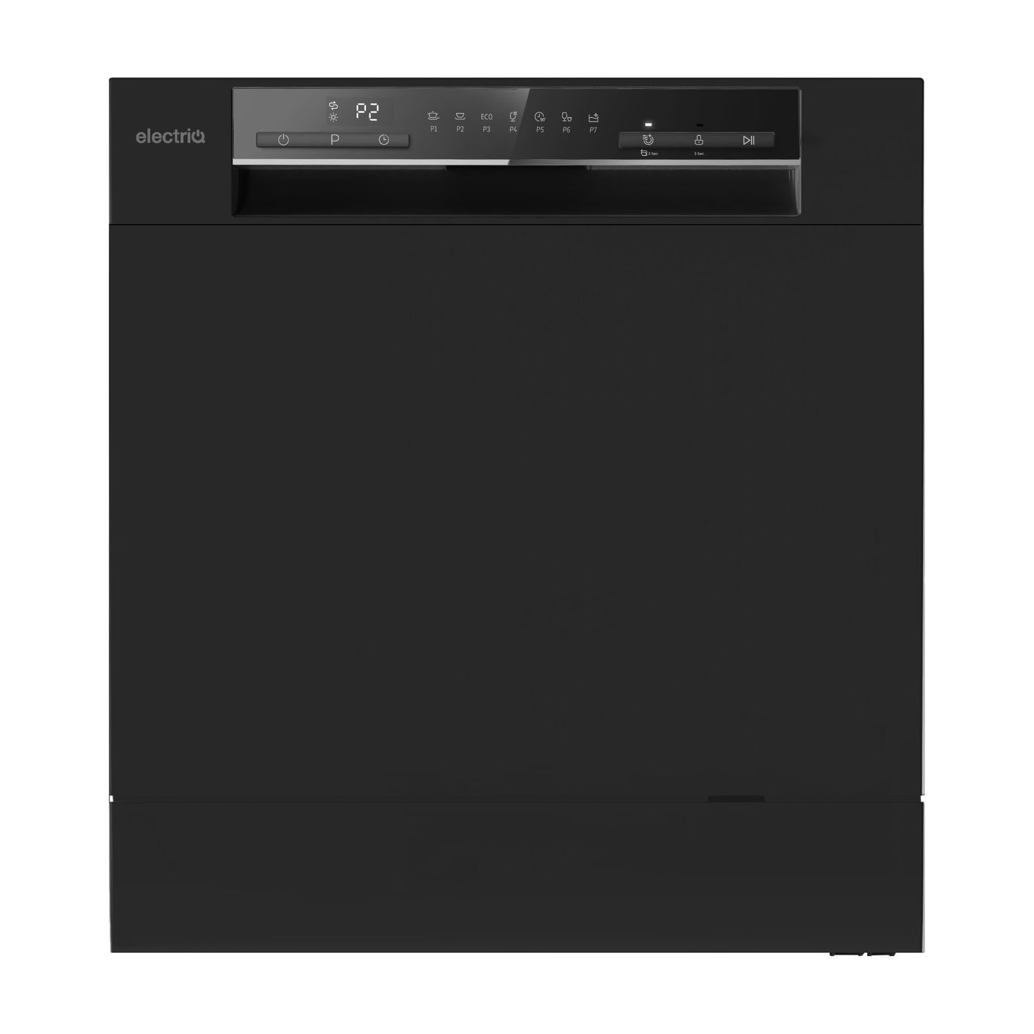 ElectriQ EQDWTTXLB XL Mini Tabletop Freestanding Dishwasher - Black