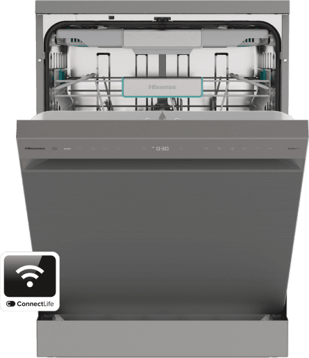 Hisense HS693A90XADUK Freestanding Dishwasher - Stainless Steel