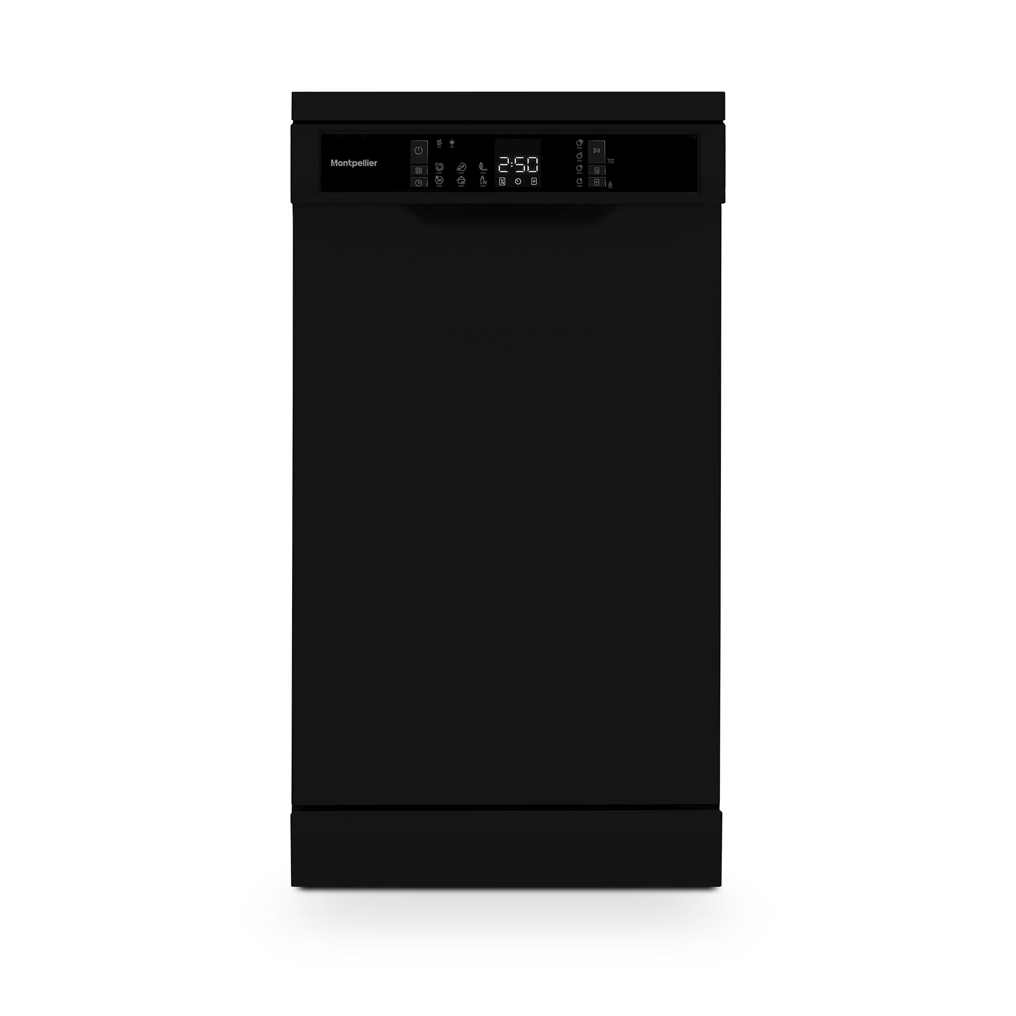 Montpellier MDWD1064K Freestanding Slimline Dishwasher - Black