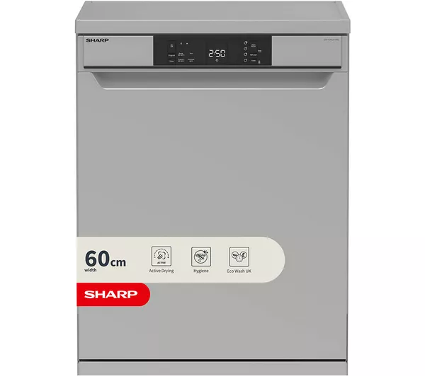 Sharp QW-NA1CF47ES Freestanding Dishwasher - Silver