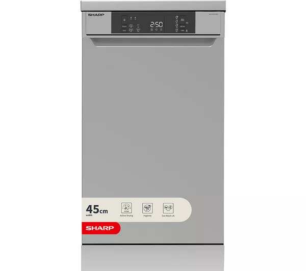Sharp QW-NS1CF49ES-EN Slimline Dishwasher - Silver
