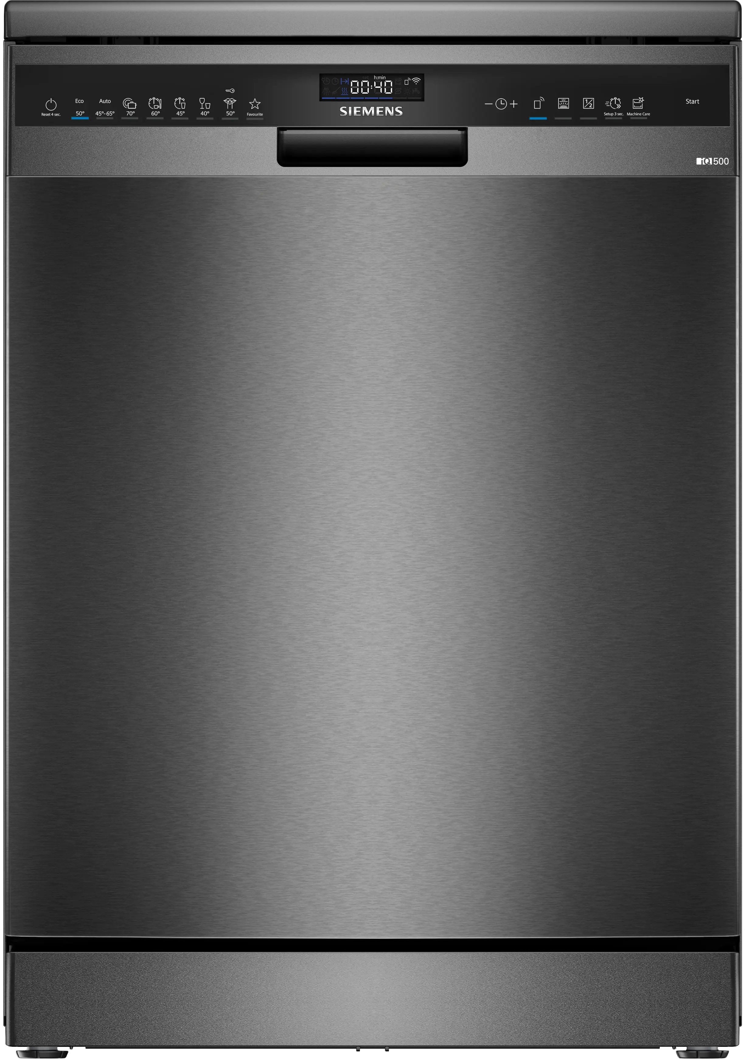 Siemens SN25EC13CE iQ500 Freestanding Dishwasher - Black Steel